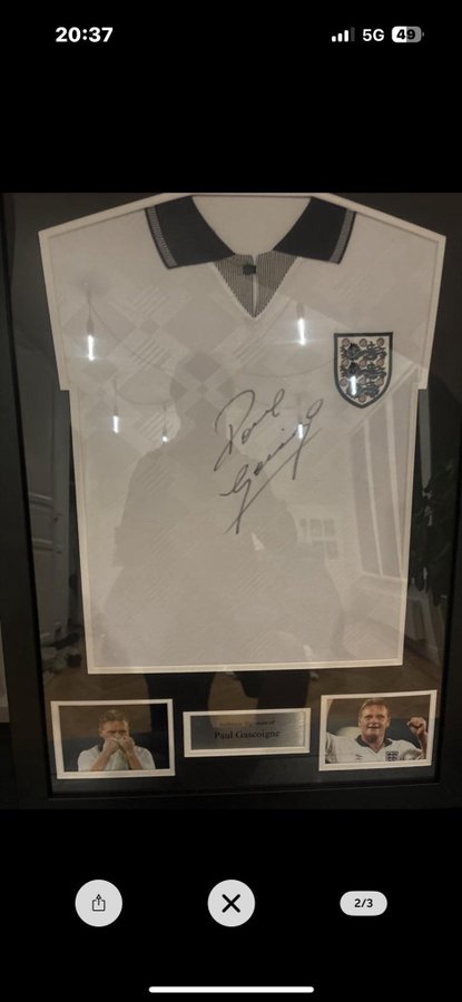 Paul Gascoigne signerad England tröja