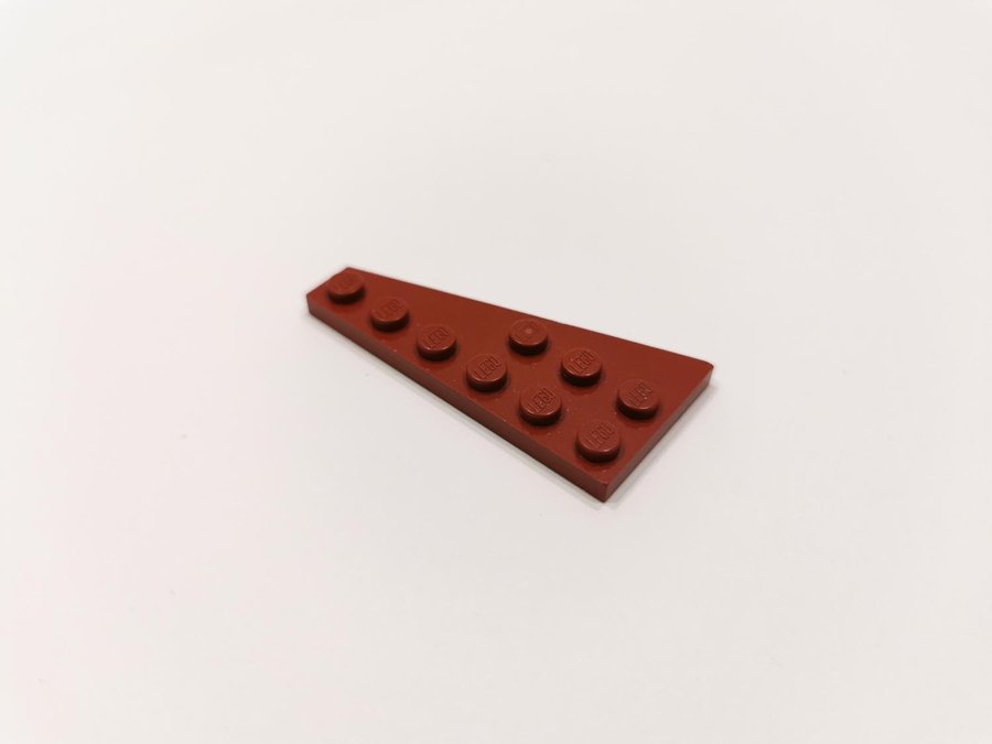 Lego - wedge - vinge - plate - höger - 6x3 - part 54383 - vinröd