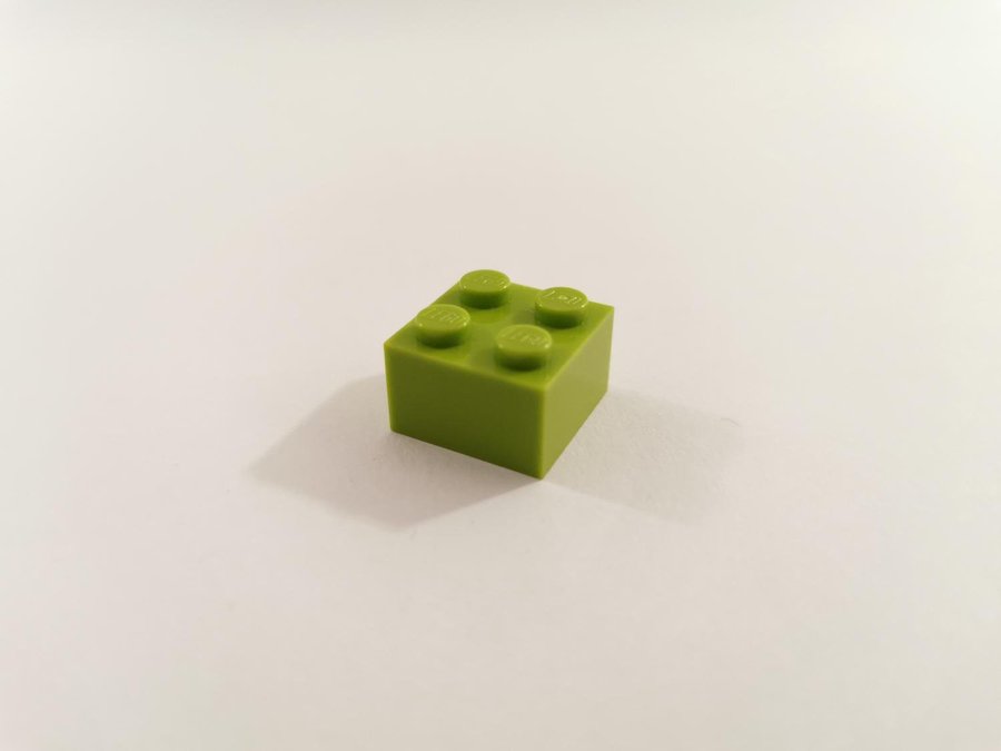 Lego - brick - bas - hög - 2x2 - part 3003 - lime