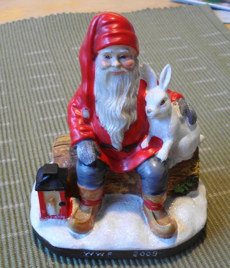 Jultomte med kanin figur - WWF 2008