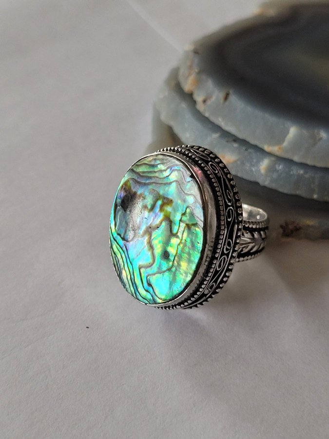 Abalone shell, ring stl. 17,5