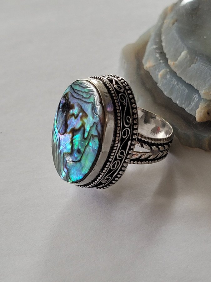 Abalone shell, ring stl. 17,5