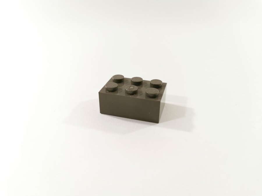 Lego - bit - bas - brick - 2x3 - part 3002 - mörkgrå (old dark gray)