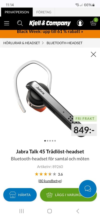 Jabra Talk 45 Trådlöst-headset