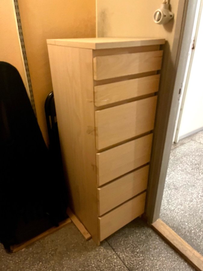 Byrå, IKEA, MALM, 6 lådor + spegel