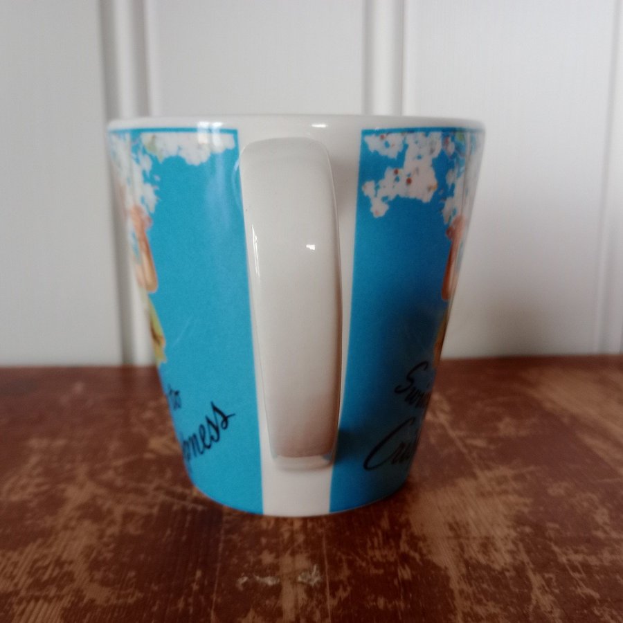 1 blå Vintage Kellogg's frukost mugg kopp gungande flicka rice krispies