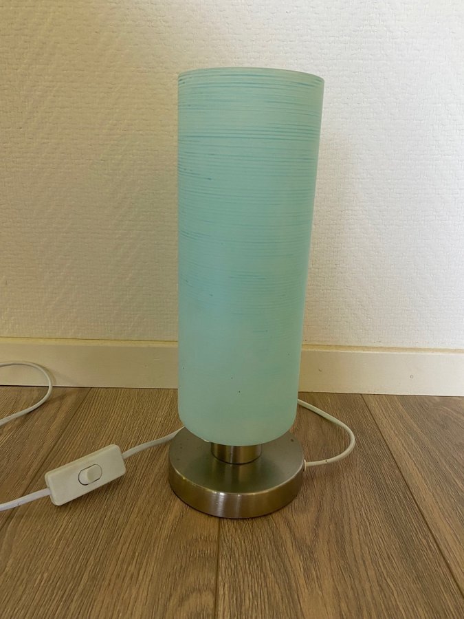 LAMPA RETRO BORDSLAMPA FÖNSTERLAMPA I GLAS BLÅ