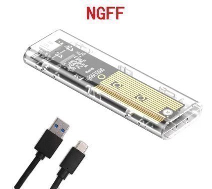 M.2 NGFF SATA SSD-fodral Klart USB Typ C