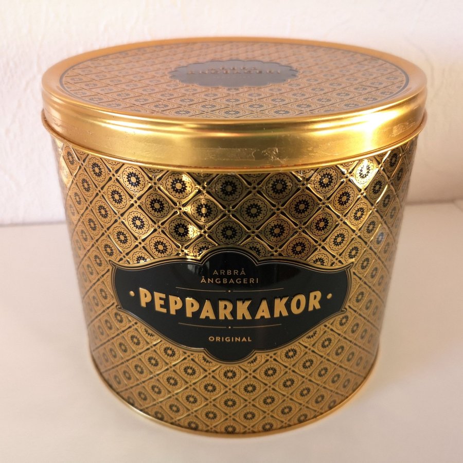 Arbrå Ångbageri - Finsmakeriet - Pepparkaksburk - Guld - Plåtburk