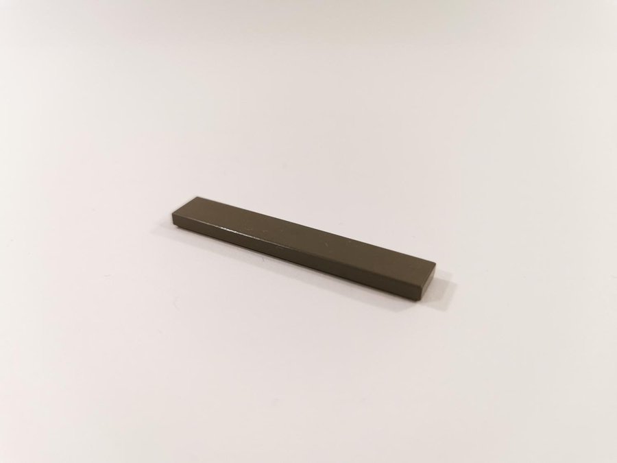 Lego - tile - slät - bas - 1x6 - part 6636 - mörkgrå (old dark gray)