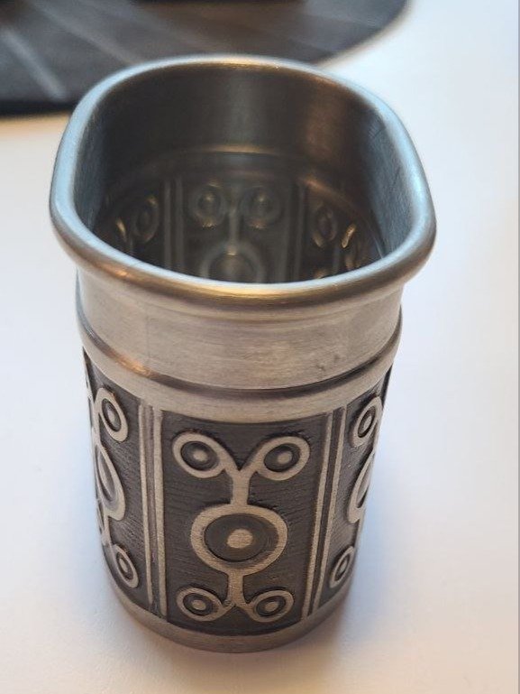 Vintage Pewter Haugrud tinn toothpick holder Norway