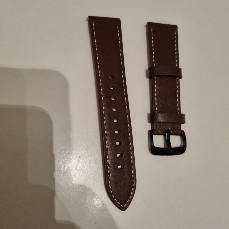 Läderarmband 22mm brun till klocka