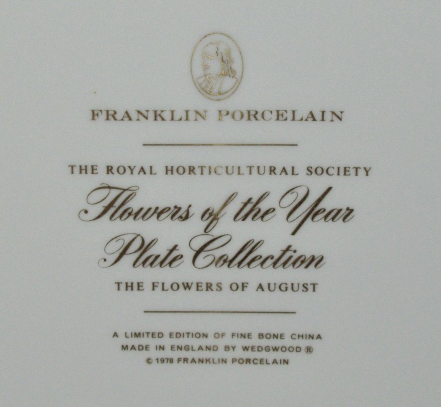 Franklin  Wedgwood Plate | Flowers of the year collection - Limited Edition