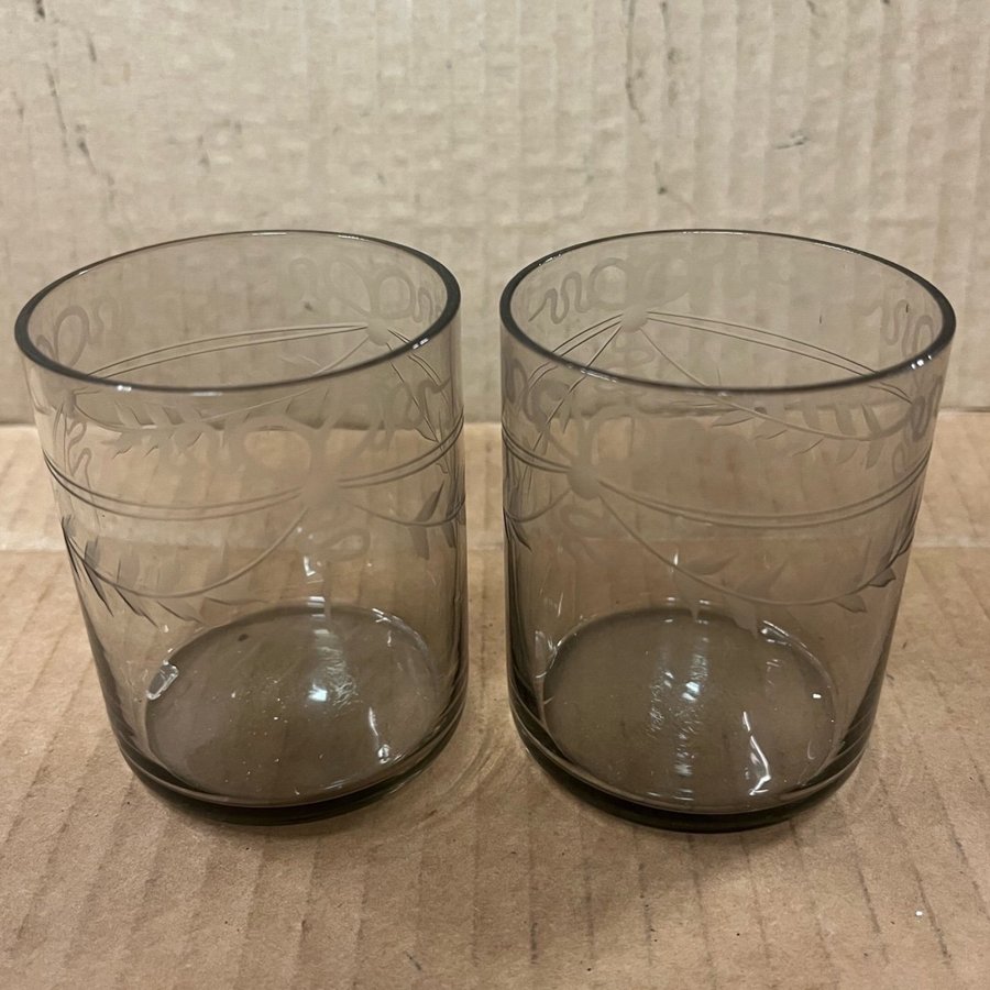 Rejmyre Rökfärgade Antika Tumbler glas