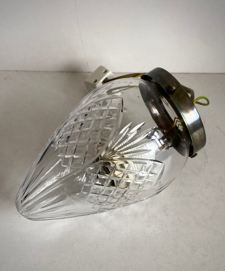 Taklampa glas mässing Jugend vintage antikt lampa tidig 1900-tal