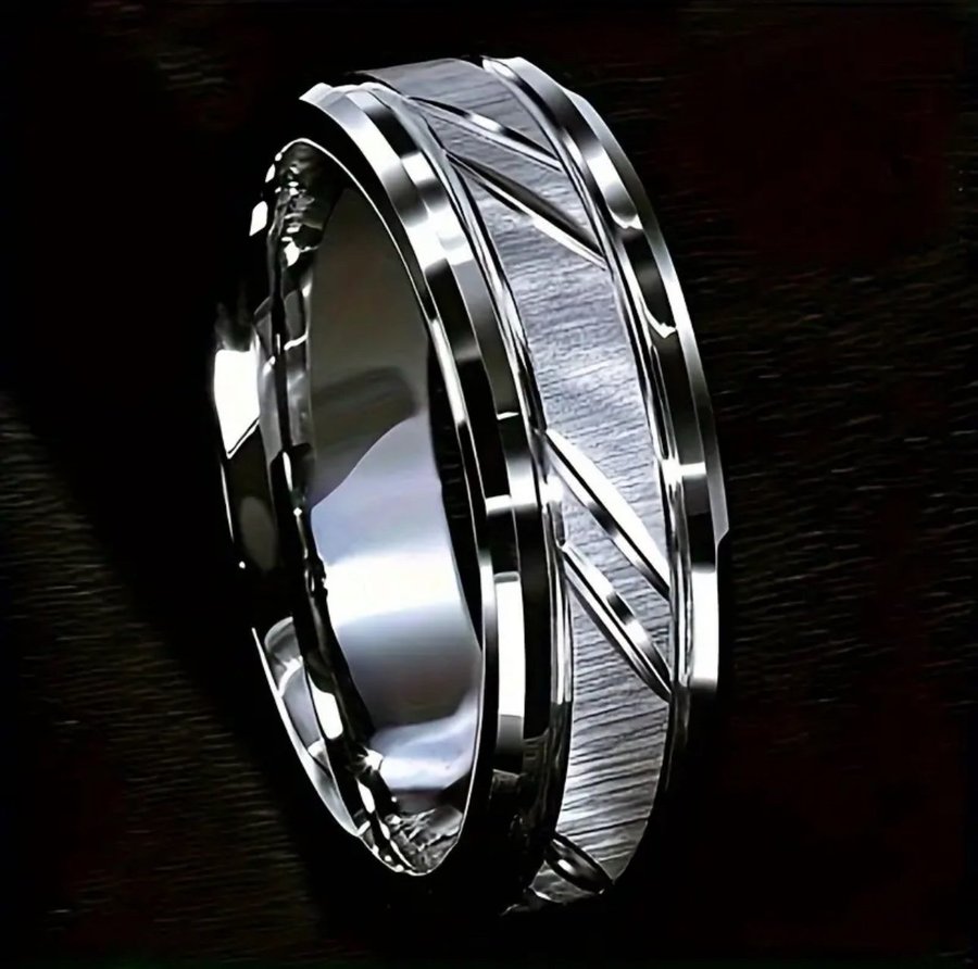 Helt ny ring herr dam i 316L stainless steel rostfritt stål str 19mm