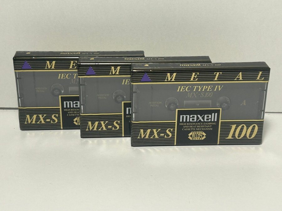 3 st Maxell MX-S 100 Metal Kassetter