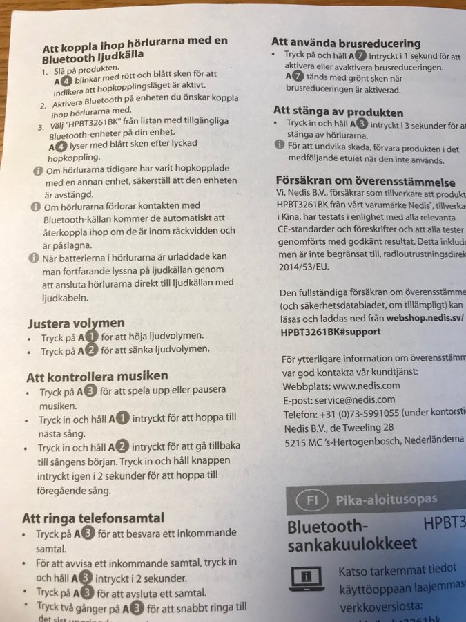 Hörlurar over-ear trådlösa brusreducerande