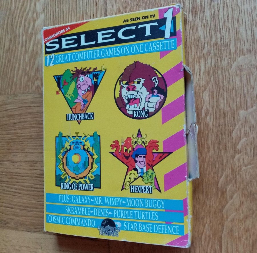 Select 1 (Computer Records) Kong,Hexpert,Skramble,Galaxy,Hunchback Commodore 64