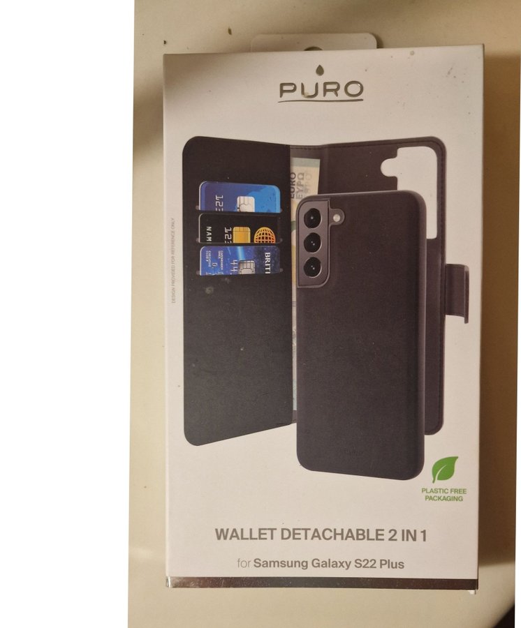 Puro Wallet Detachable 2 i 1 för Samsung Galaxy S22 Plus