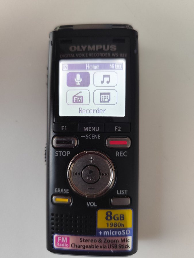 Olympus WS-833 Digital Voice Recorder