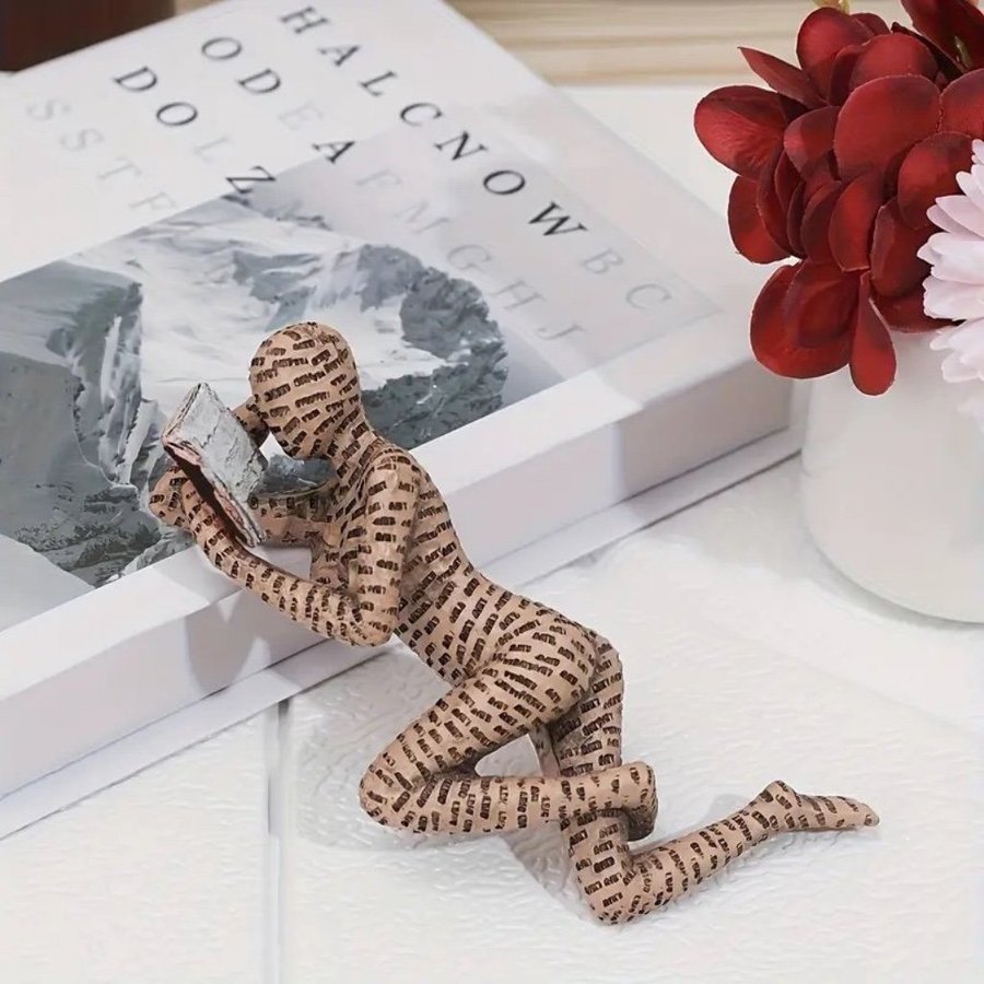 Vintage Reading Woman Figur | Bokhylla Dekoration