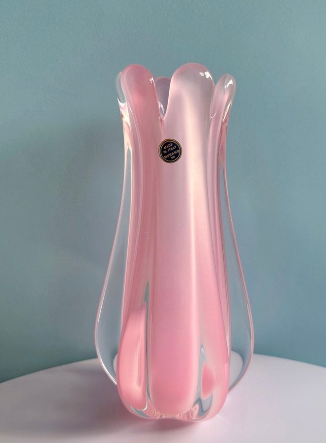 Vintage lyserød Murano alabastro vase