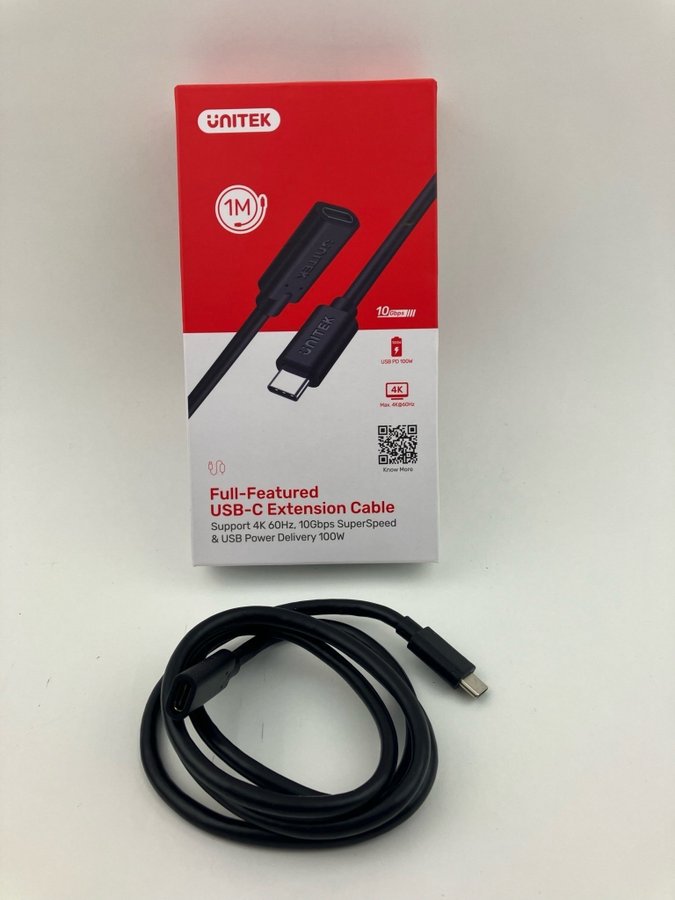 UNITEK USB-C förlängningskabel 1m