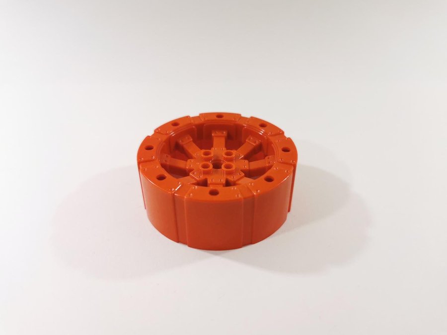 Lego - rund - cylinder - hjul - part 55817 - röd