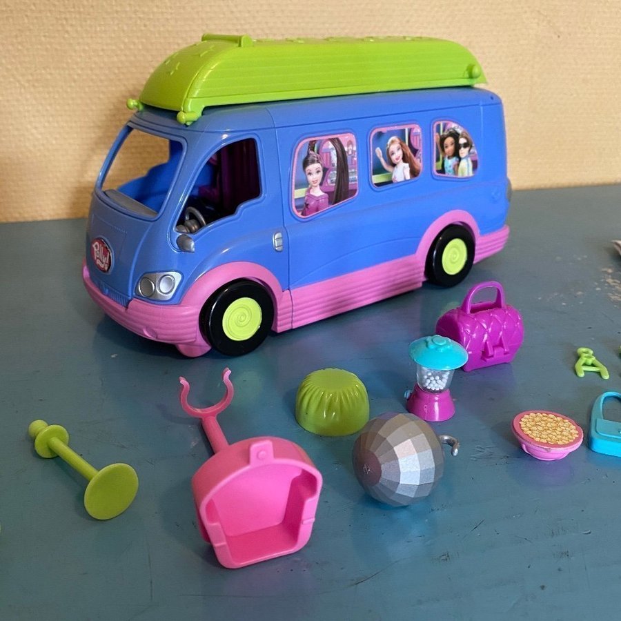 Polly Pocket Mattel bil buss fordon sjunga dansa kändis rockstjärna dockor