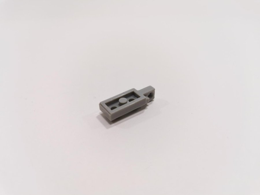 Lego - plate - modified - locking - 1x2 - part 44301 - ljusgrå (bluish)