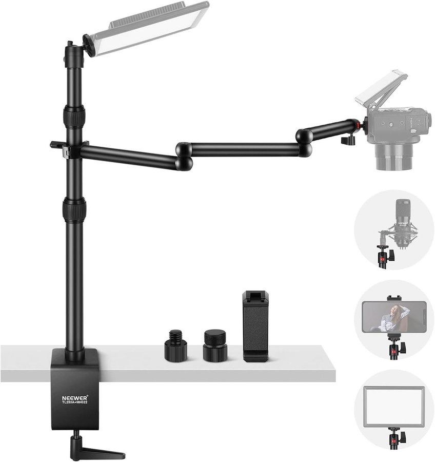 NYTT NEEWER TL253A+MH022 toppkamerastativ med vikbar arm | Ordpris 889kr