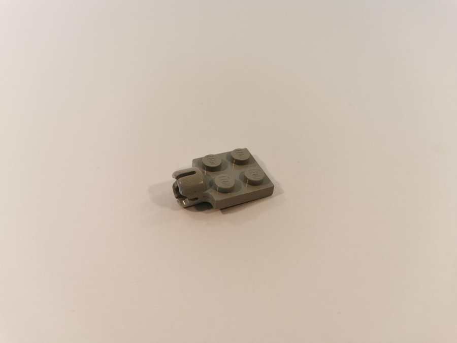 Lego - plate - koppling - hona - 2x2 - part 3730 - ljusgrå (old light gray)