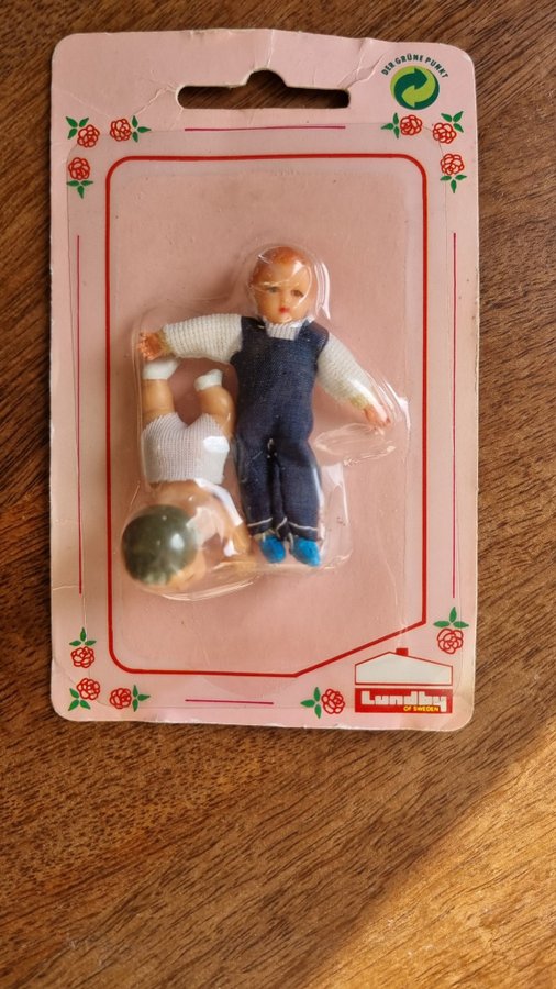 90-tals vintage bebis baby barn Lundby dockhus - Ny i förpackning