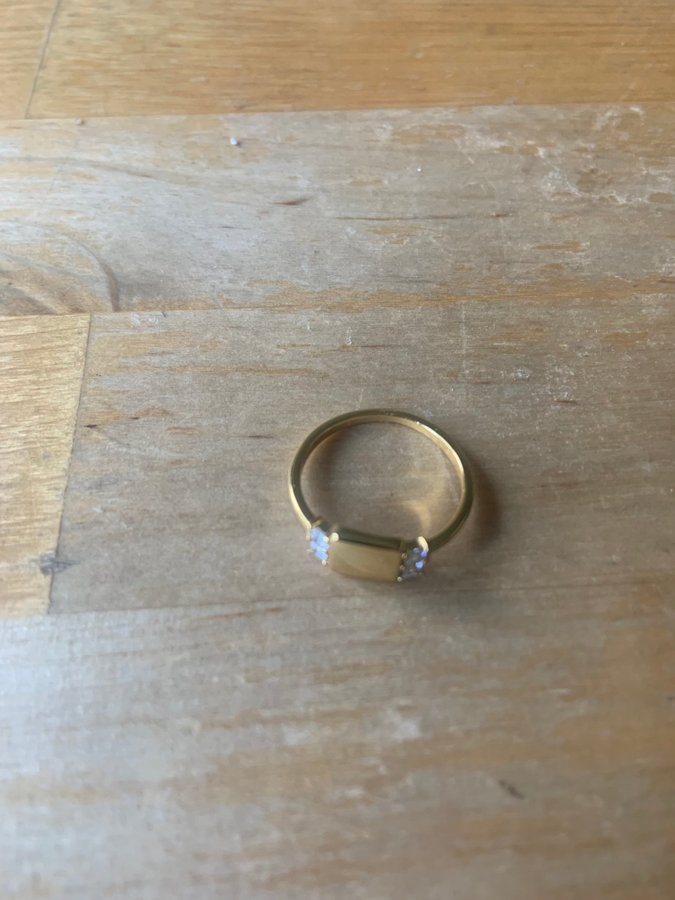 Guldpläterad ring i äkta silver(925) 17mm