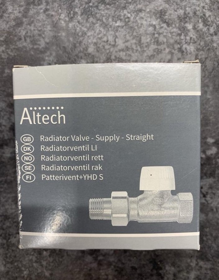 Altech Radiatorventil rak DN10/M22 x R10 Mässing/EPDM/plast