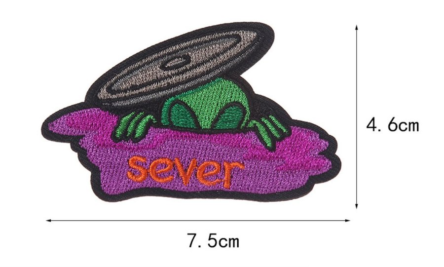 Alien Peeking Embroidered Patch 7.5*4.6cm