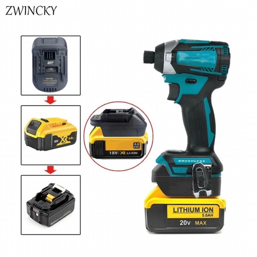 Batteriadapter. Använd Dewalt batterier till Makita