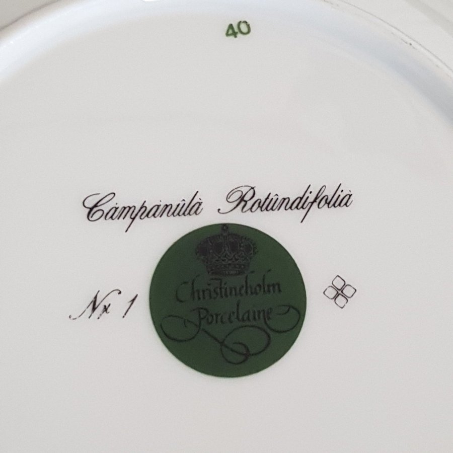 Djup tallrik"Blåklocka" Christineholm PorcelineNr 1Diameter 23 cmH35 cm