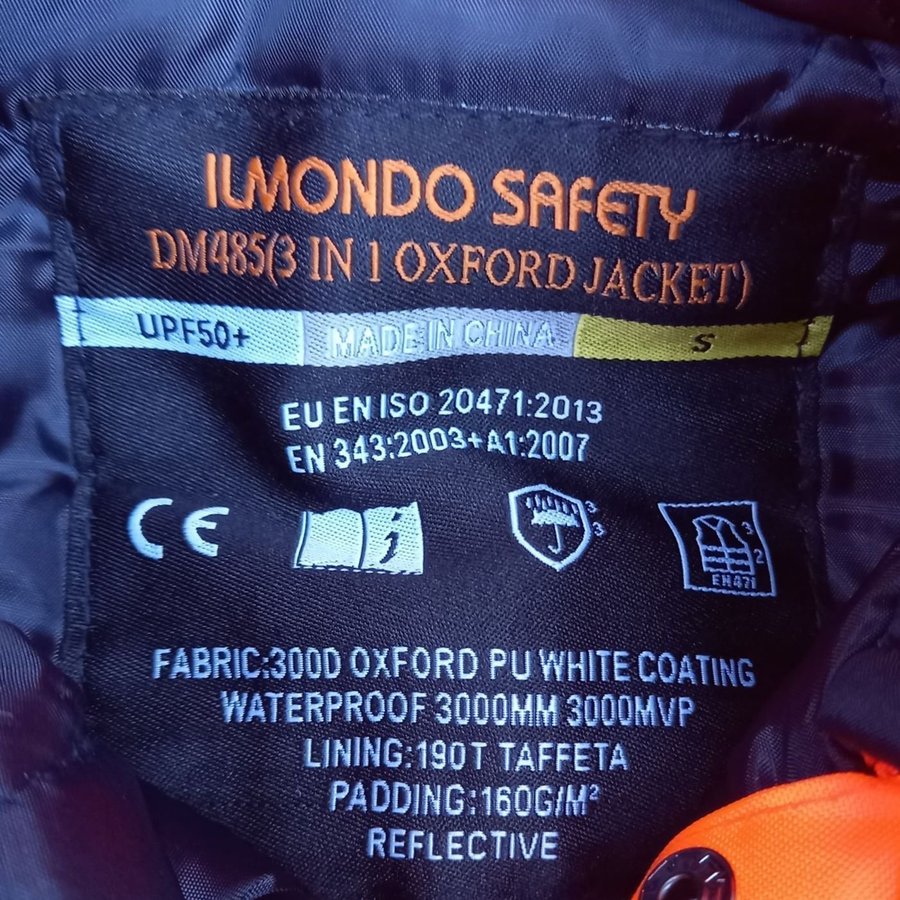 Brand New Ilmondo Safety DM485 orange jacka, storlek 2XXL