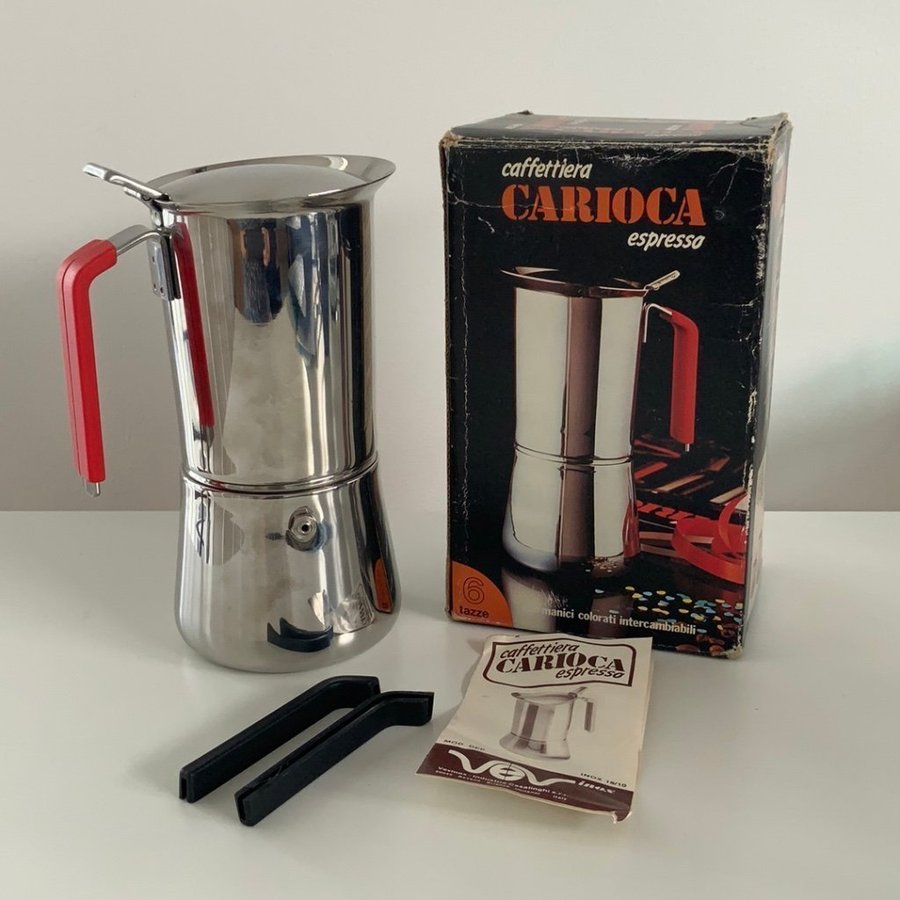 Caffetteria Carioca espresso 6 koppar retro Itlay