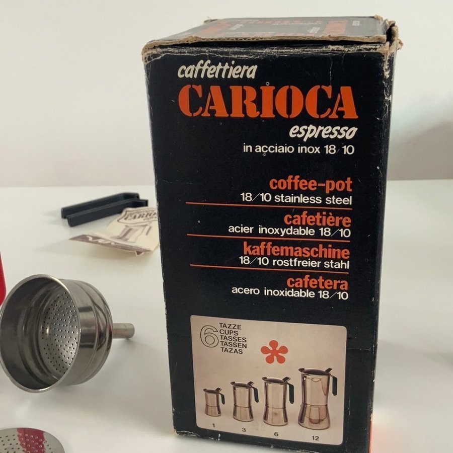 Caffetteria Carioca espresso 6 koppar retro Itlay