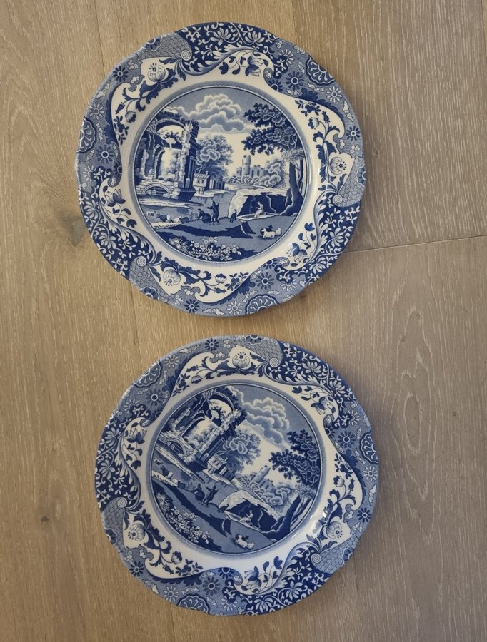 2 st Tallrikar Spode