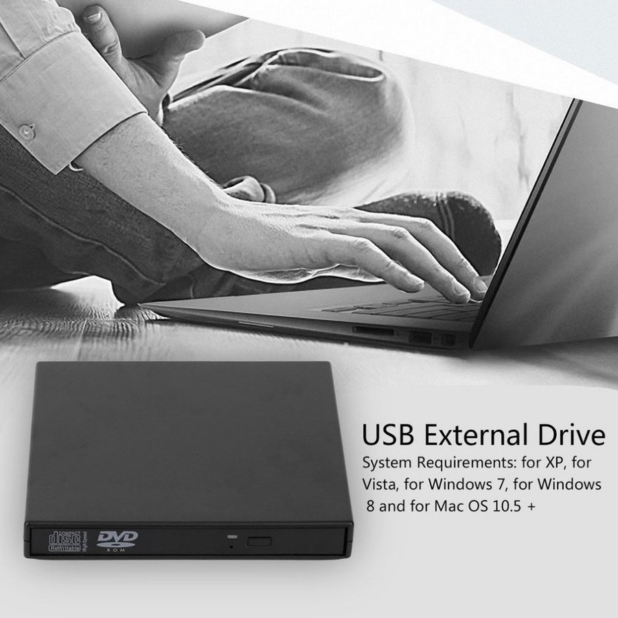 Ny USB Extern DVD/CD Läsare/Brännare