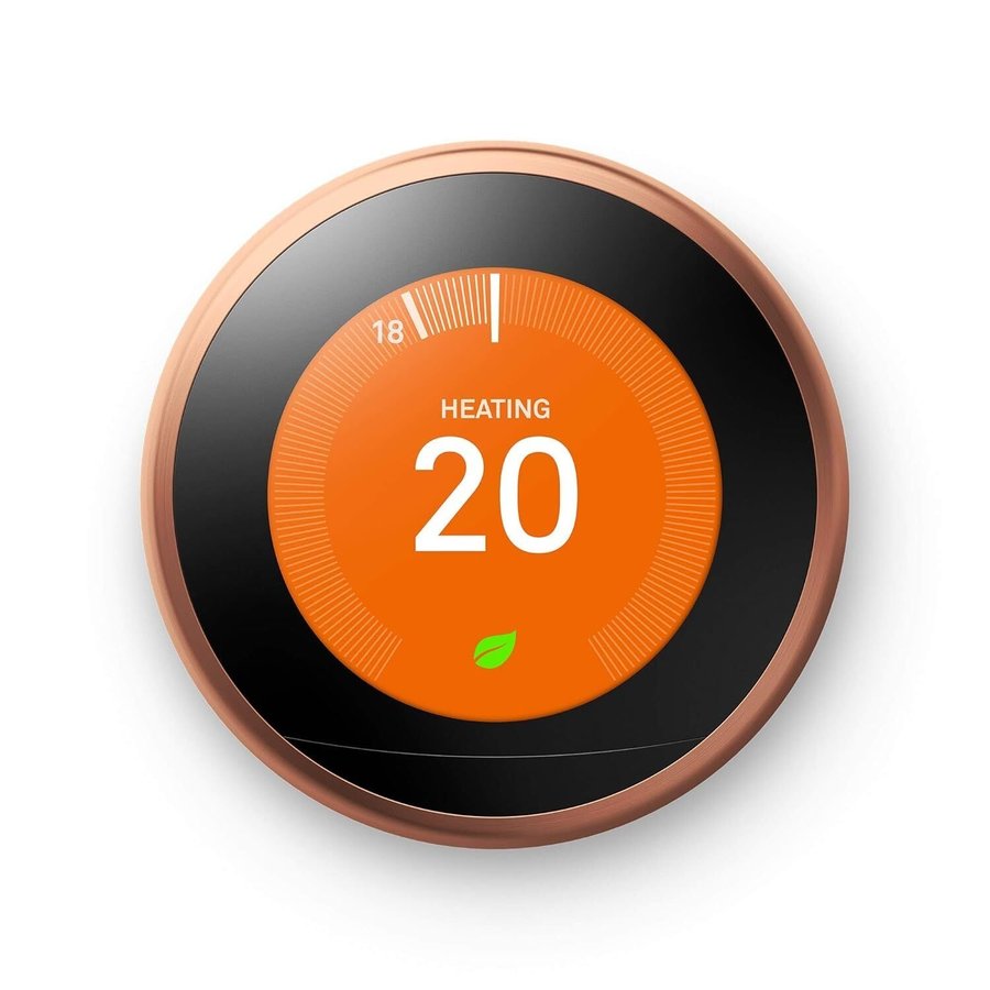 Google Nest T3028FD 3rd Gen Learning Thermostat with LCD Display Bronze