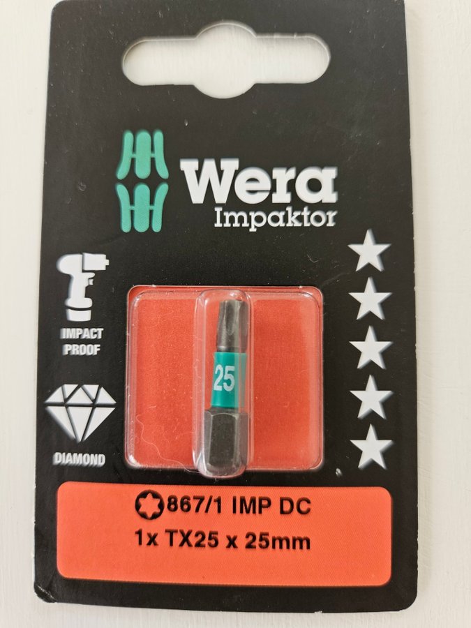 Wera Impaktor TX25 25mm bits