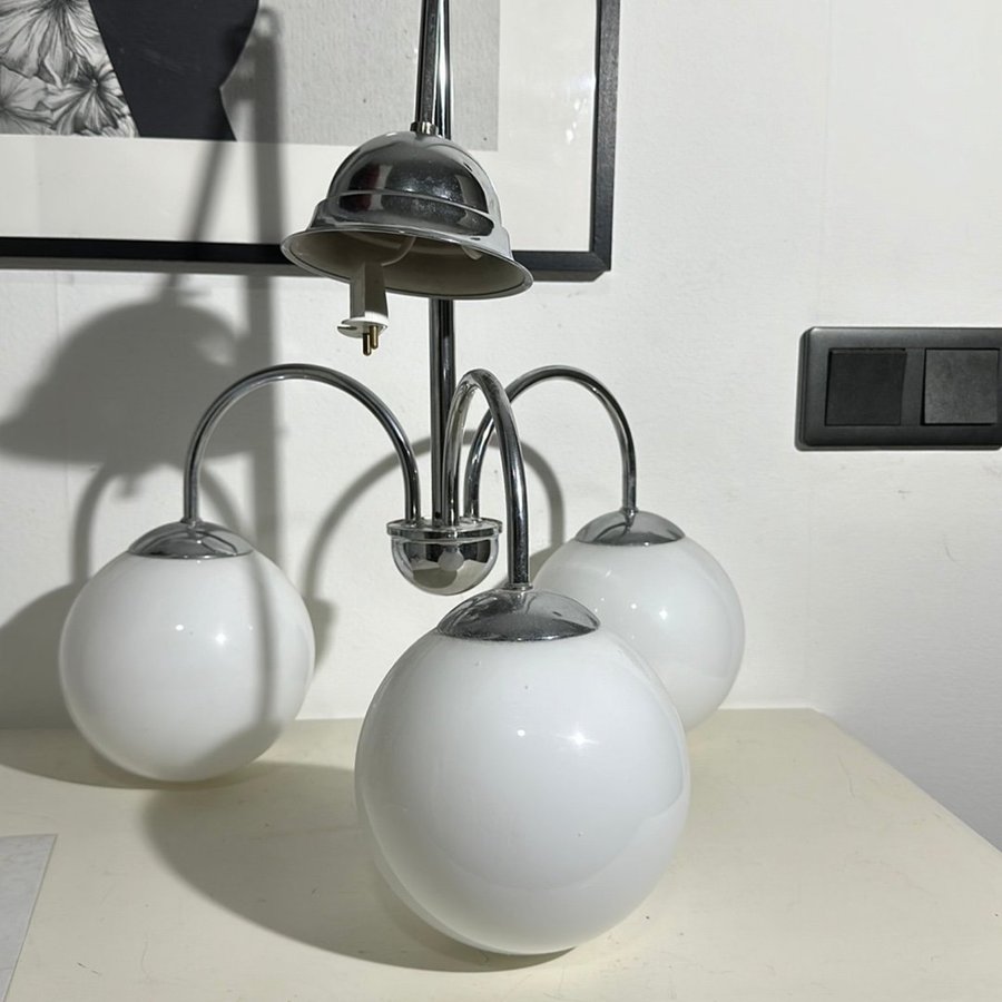 Retro IKEA 3-armad pendant lampa i art decó-stil