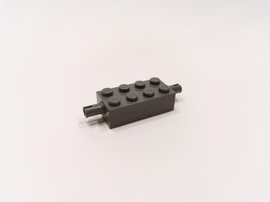 Lego - fäste - brick - pins - 2x4 - part 6249 - mörkgrå (bluish)