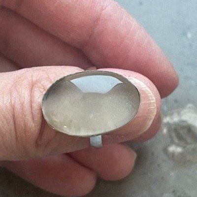 Silver ring med Dendrit Agat Sten, Ädelsten. Helt Ny