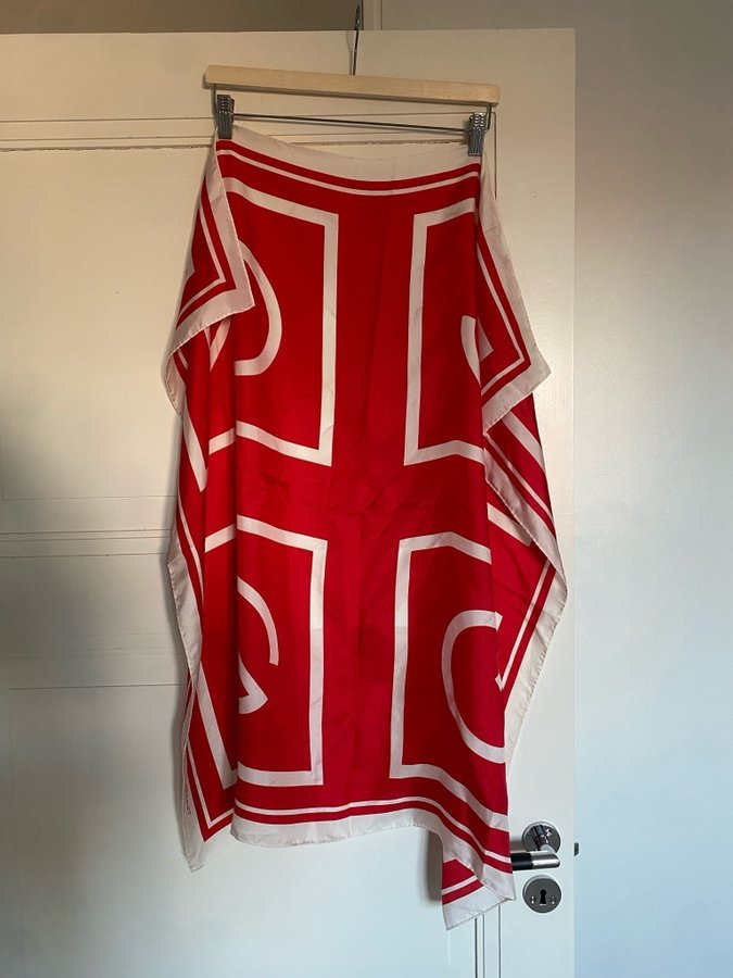 Gant rödvit scarf i silke